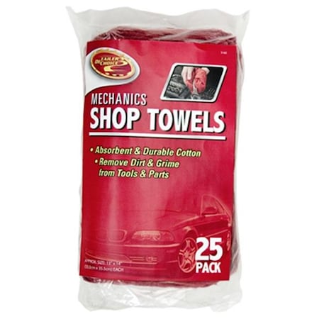 Clean Rite Clean Rite 3-542 Red Cotton Shop Towel - 25 Pack 157604